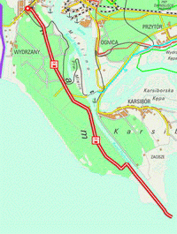 szlak rowerowy Świdny las w Świnoujściu mapa