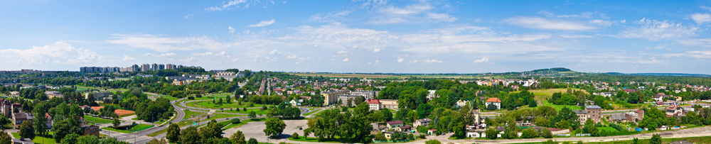 panorama z wieży zamku będzińskiego